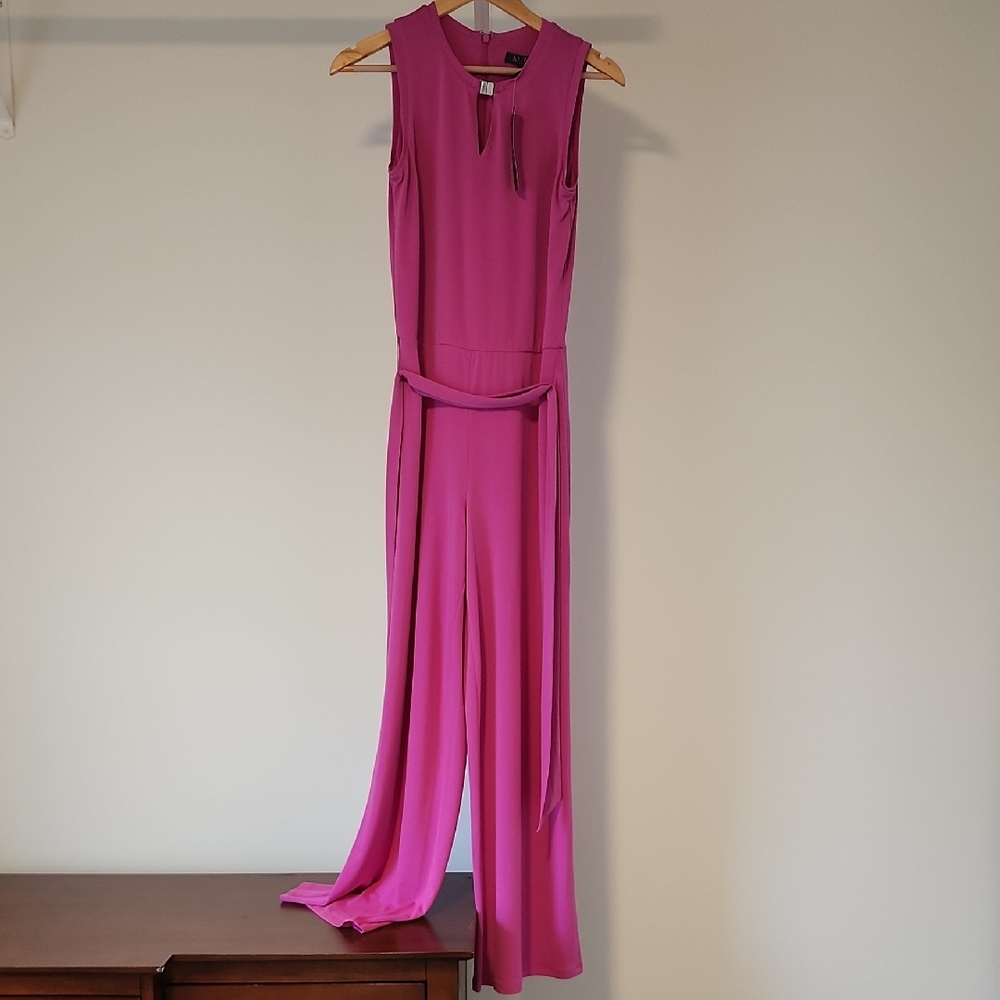 Lauren Ralph Lauren Magenta Sleeveless Jumpsuit